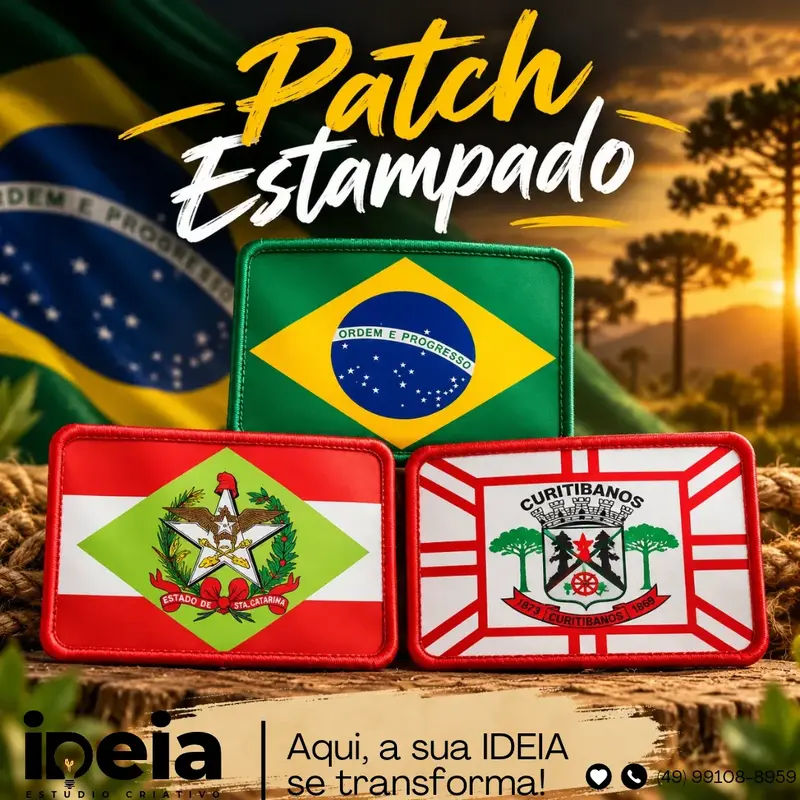Patch Estampado com Borda Bordada
